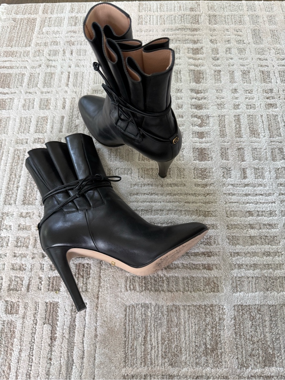 Gucci Indya Black Leather High-Heel Boots - Picture 5 of 6